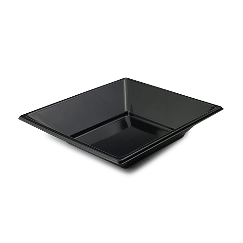 PLATO CUADRADO 17 CM HONDO NEGRO - línea basic - Papel Plast Pack S.L