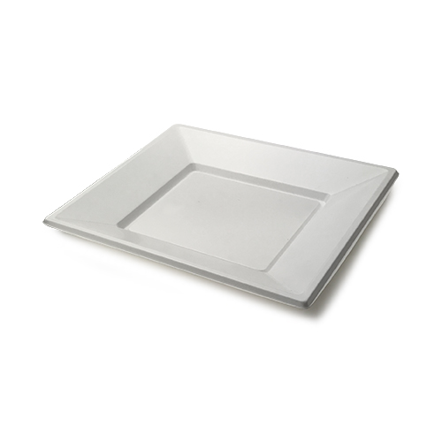 PLATO CUADRADO 17 CM LLANO BLANCO - línea basic - Papel Plast Pack S.L