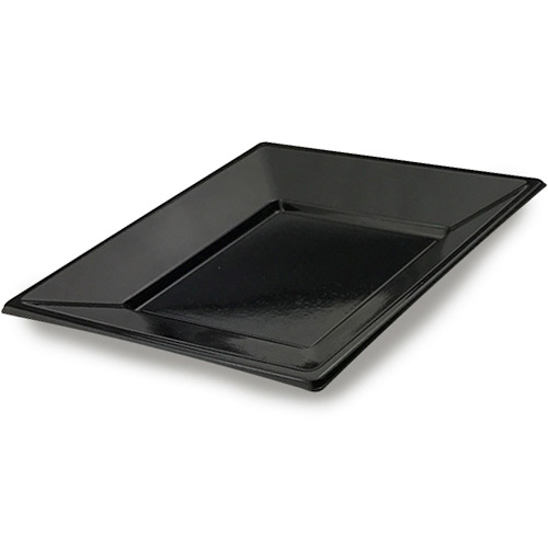 PLATO CUADRADO 23 CM LLANO NEGRO - línea basic - Papel Plast Pack S.L